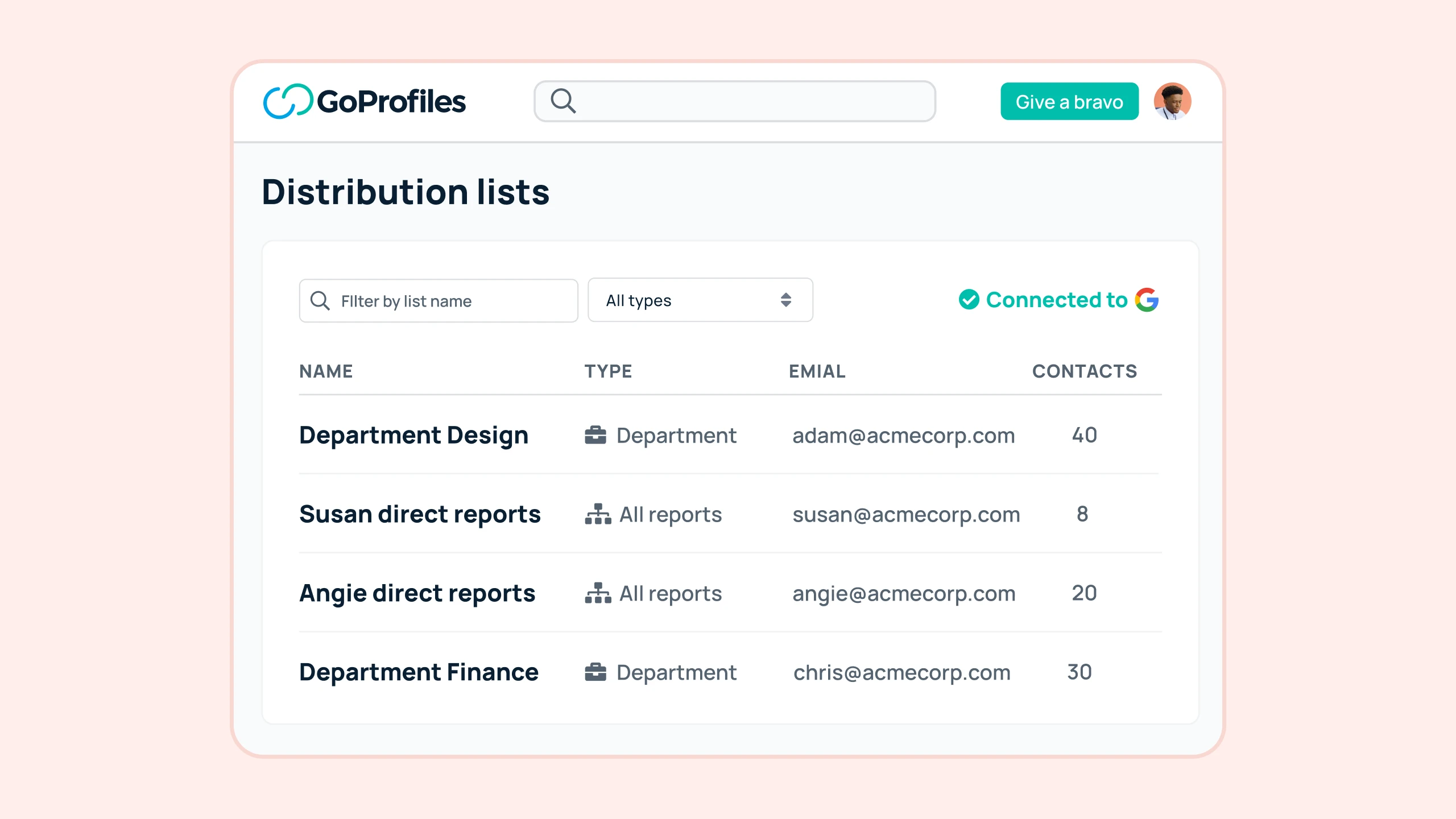 GoProfiles | GoProfiles allows you to use custom distribution lists inside of GoProfiles to email specific groups quickly and easily.